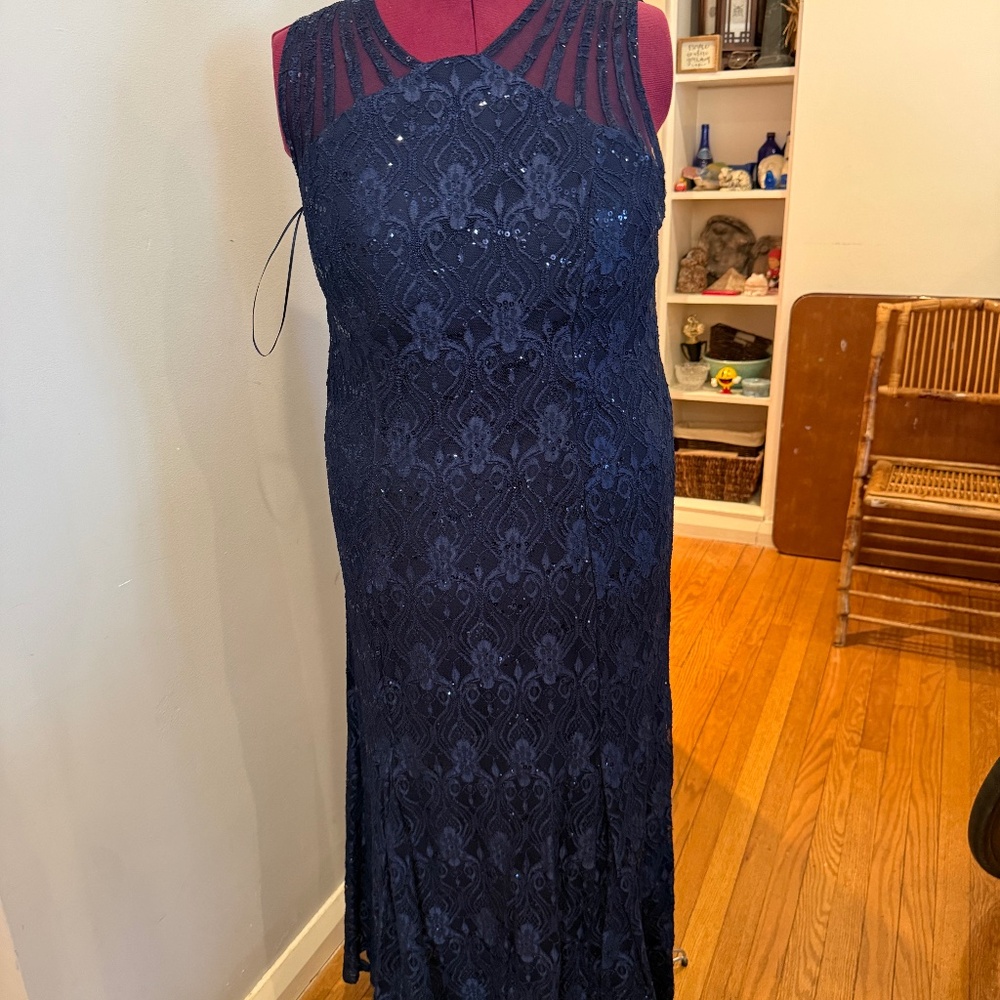Lace and Sequin blue formal